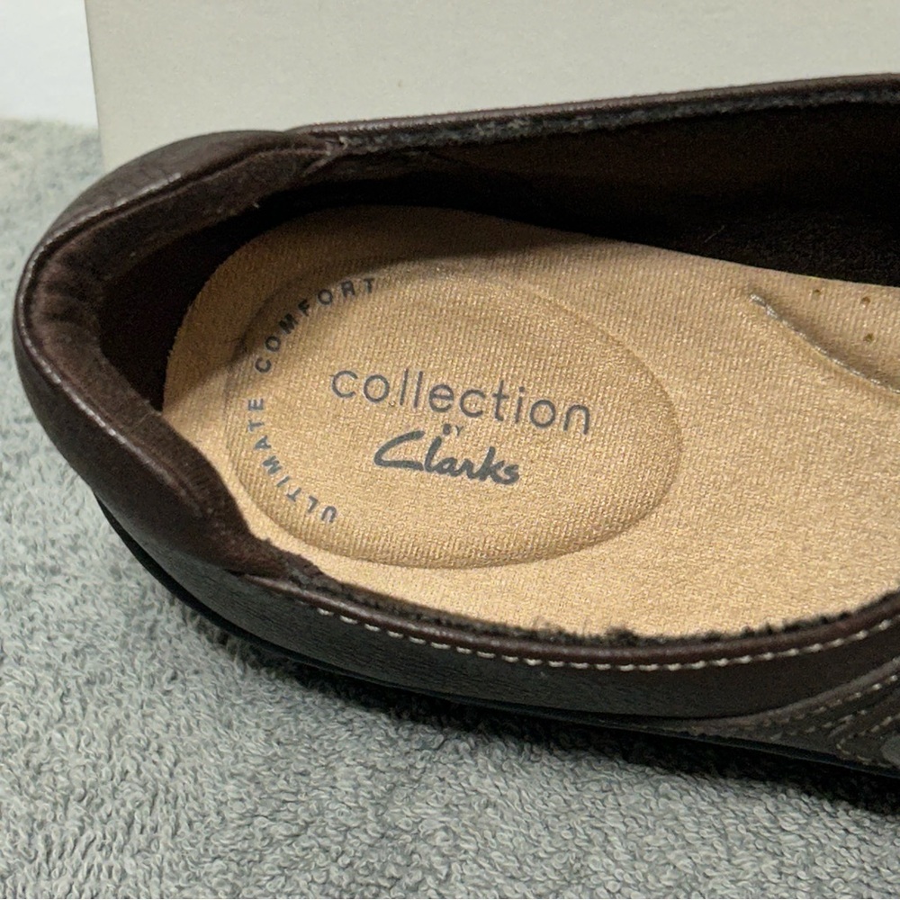 Clarks Leather Cora Poppy Slip On Shoes Womens Size 9 - Picture 8 of 13